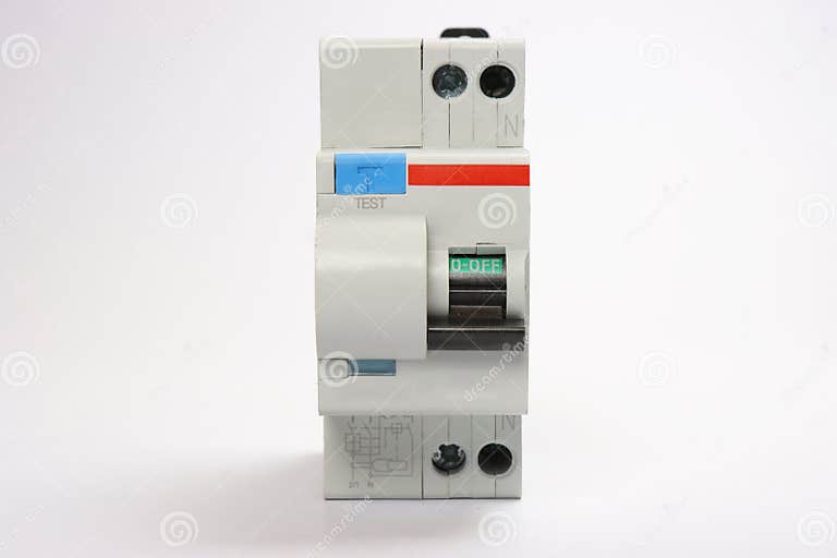 2pole Differential Current Circuit Breaker on a White Background