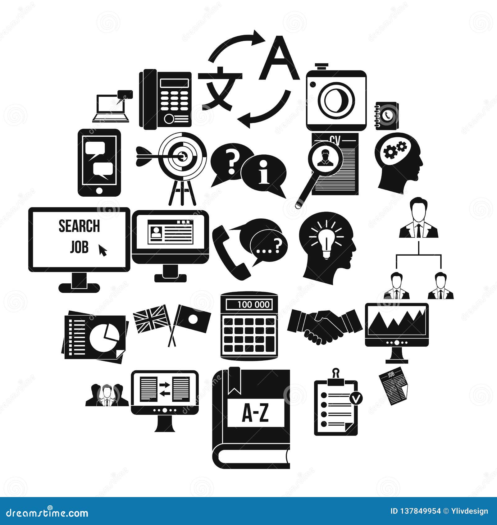 polemic icons set, simple style
