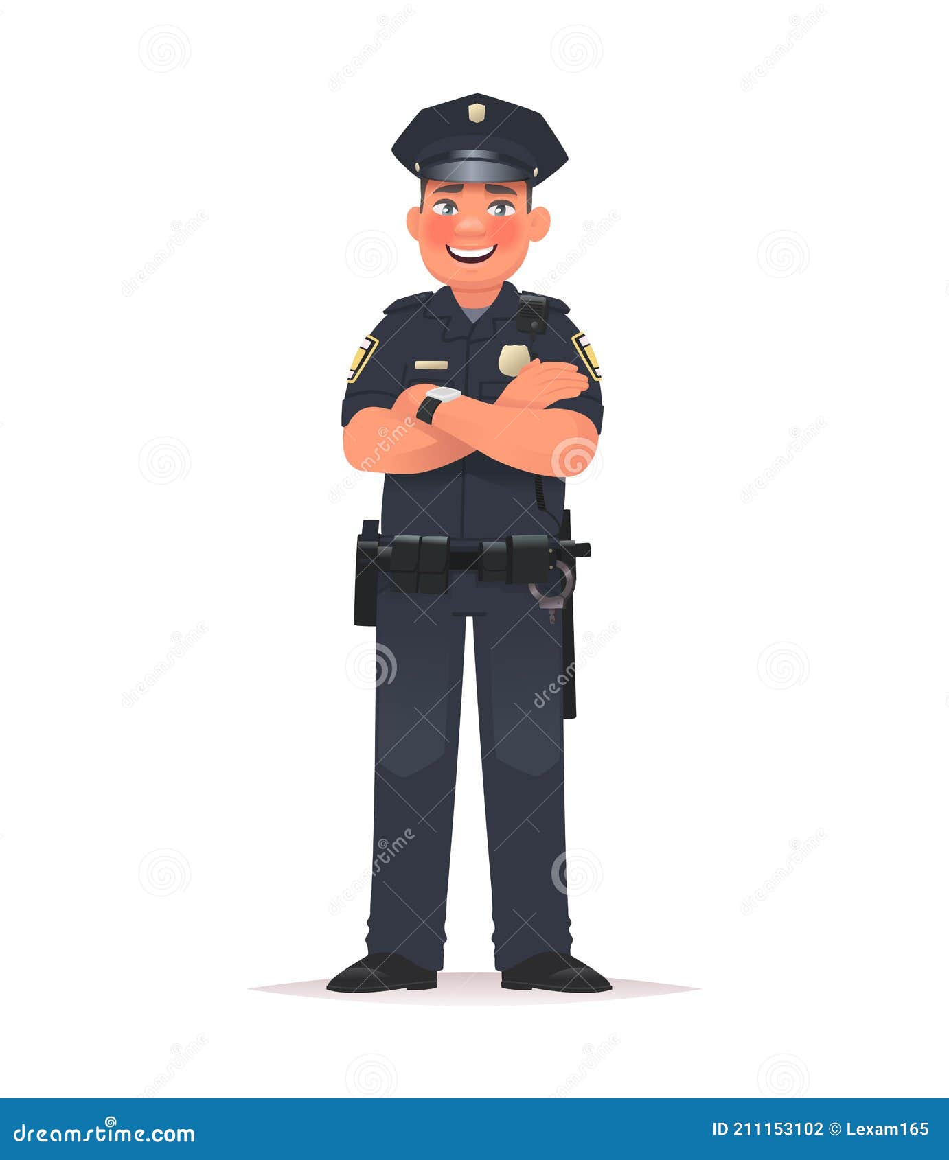 Policía Sonriente Vestido De Uniforme. Policía Sobre Fondo Blanco. Ilustración Vectorial Stock de ilustración - Ilustración de alguacil, autoridad: 211153102 Policía Sonriente Vestido De Uniforme. Policía Sobre Fondo Blanco. Ilustración Vectorial Stock de ilustración - Ilustración de alguacil, autoridad: 211153102