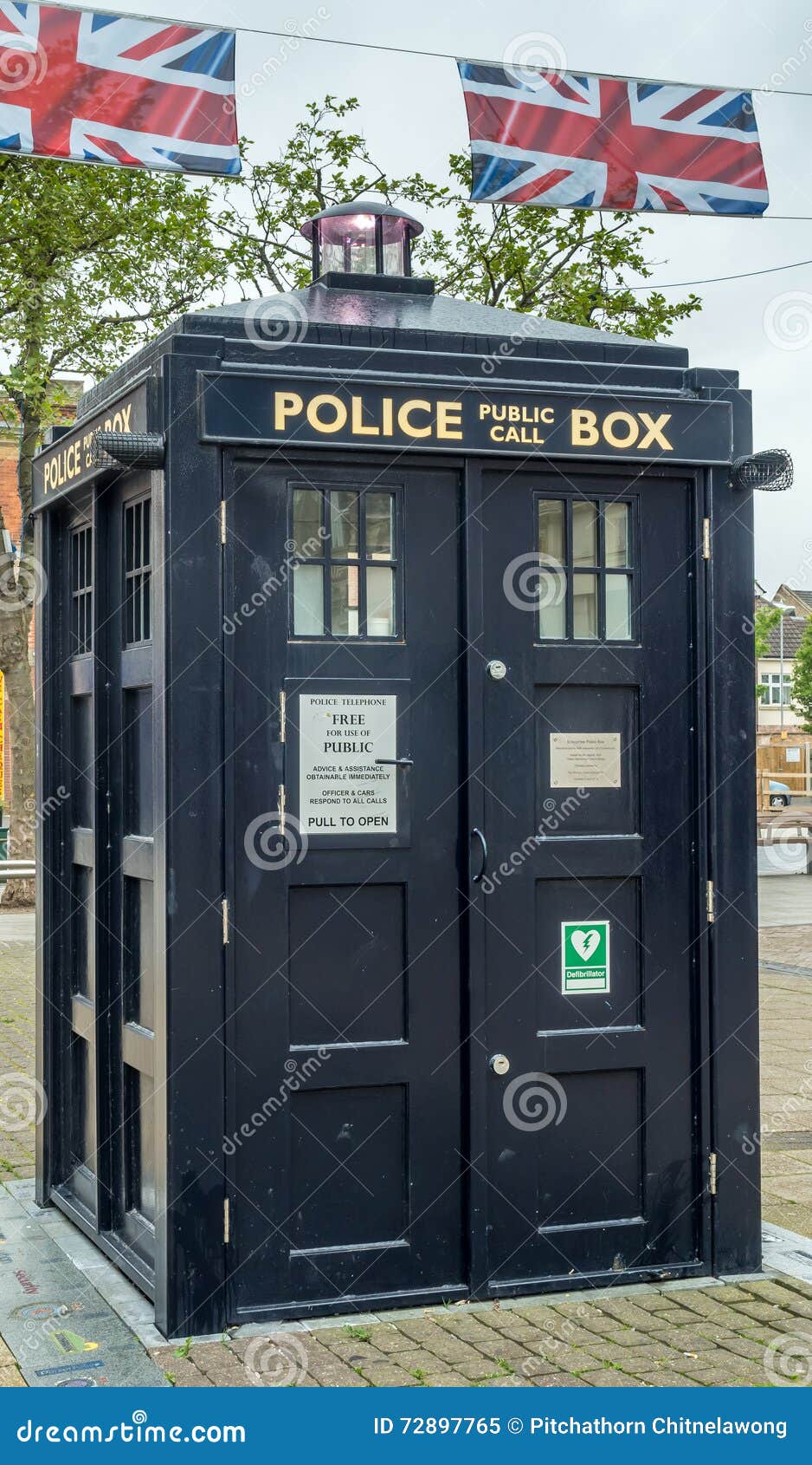 Police call box in England stock image. Image of outdoor - 72897765