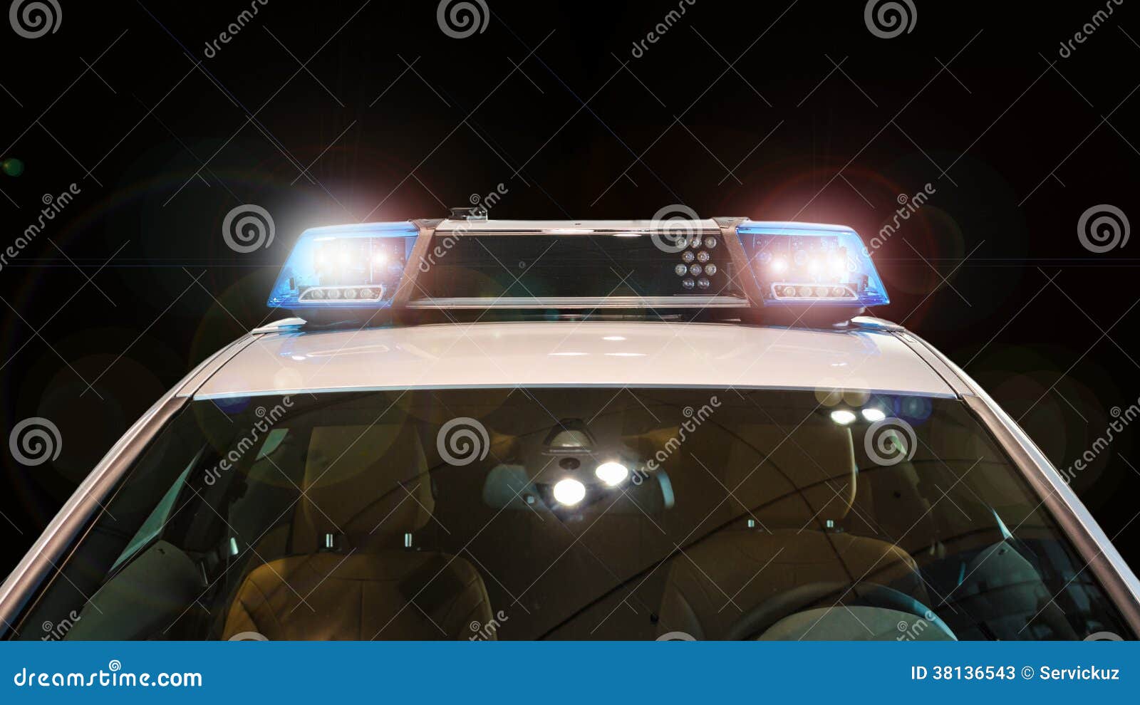 Police Car with Flash Lights and Siren Stock Image Image of officer
