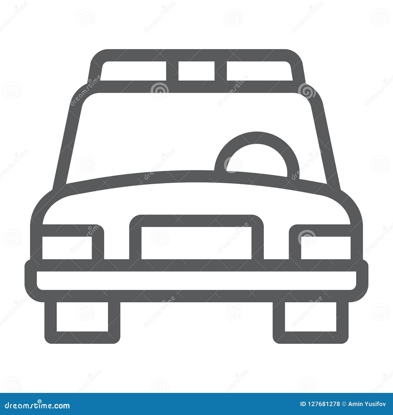 Police Car Line Icon Automobile And Patrol Cop Sign Vector Graphics