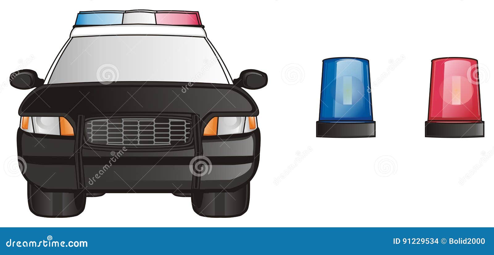 Police Sirens, Red Blue Green And Yellow Color, Road Warning Signals