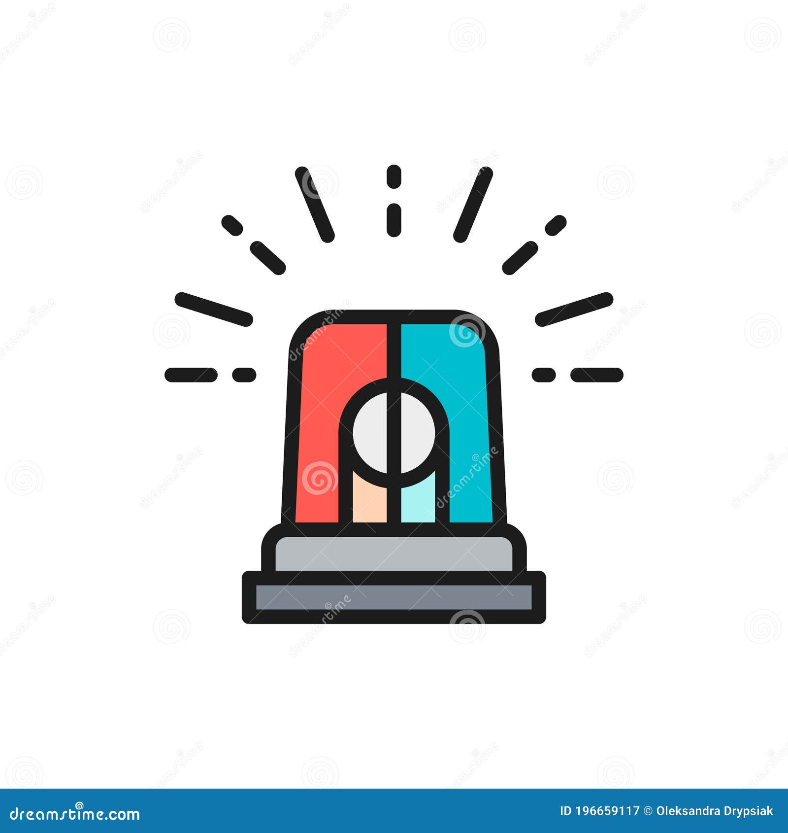 Police Siren Icon. Flat Illustration Of Police Siren Vector Icon