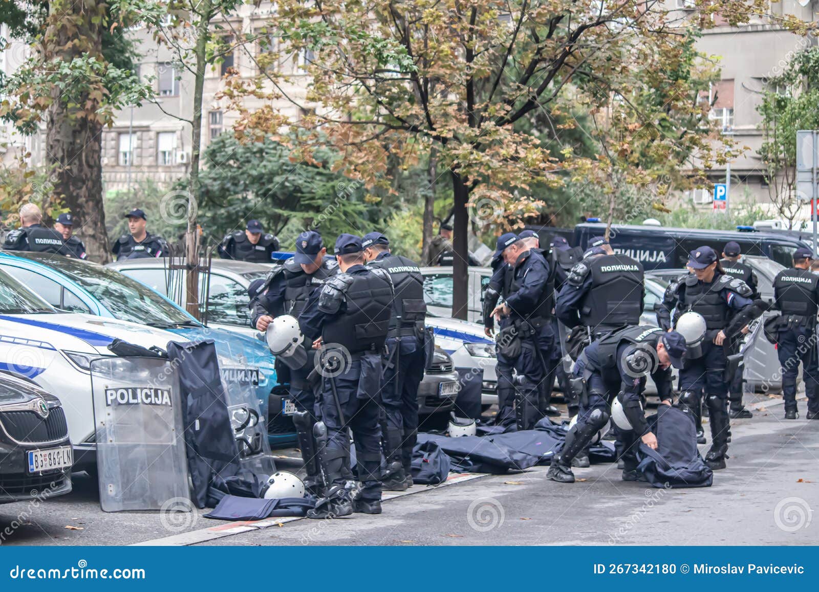 Police Forces And Members Of Special Forces Of Riot Police In Uniforms ...