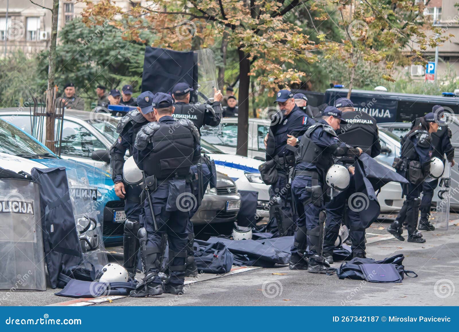 Police Forces And Members Of Special Forces Of Riot Police In Uniforms ...