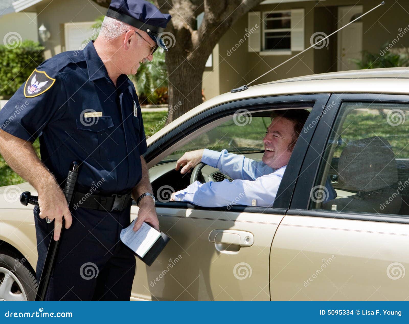 Police - Friendly Traffic Stop Stock Images - Image: 5095334