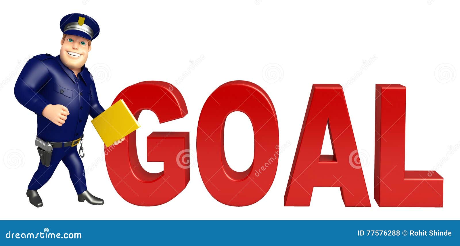Police with Goal sign stock illustration. Illustration of smiling