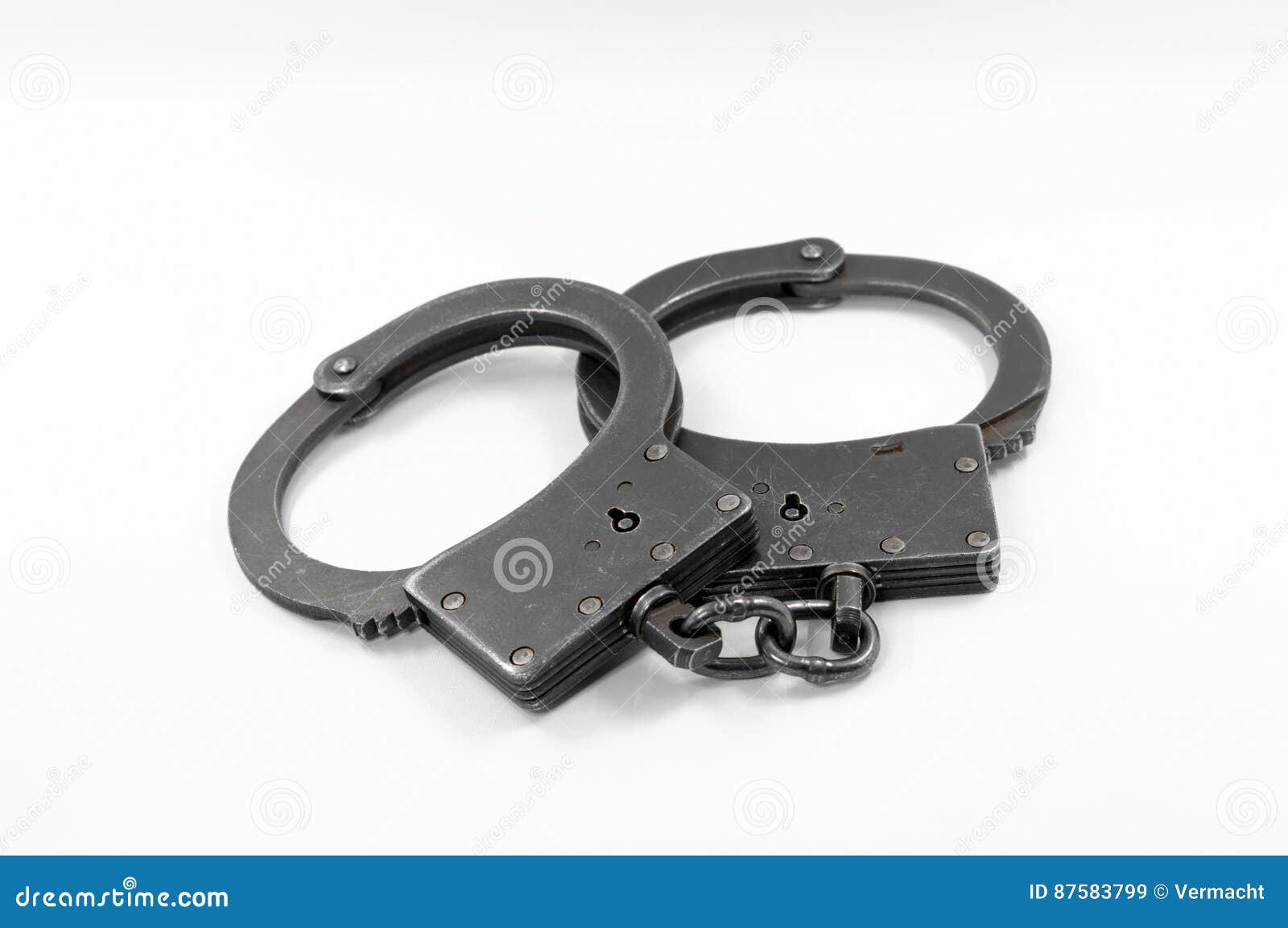 Police Handcuffs on a White Background Stock Image Image of justice