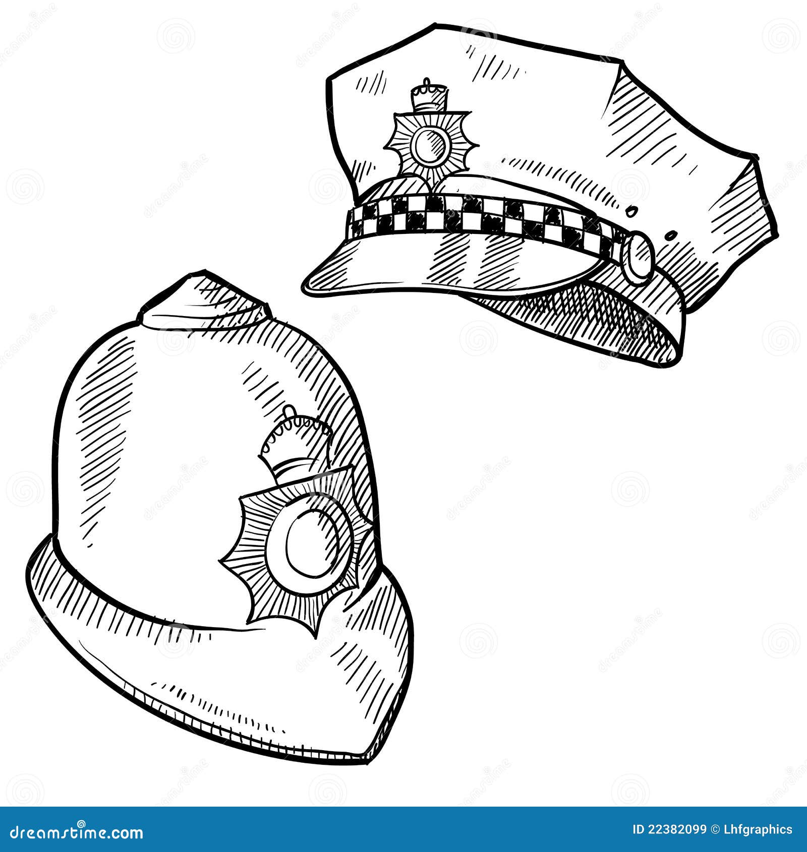 police hat clipart black and white