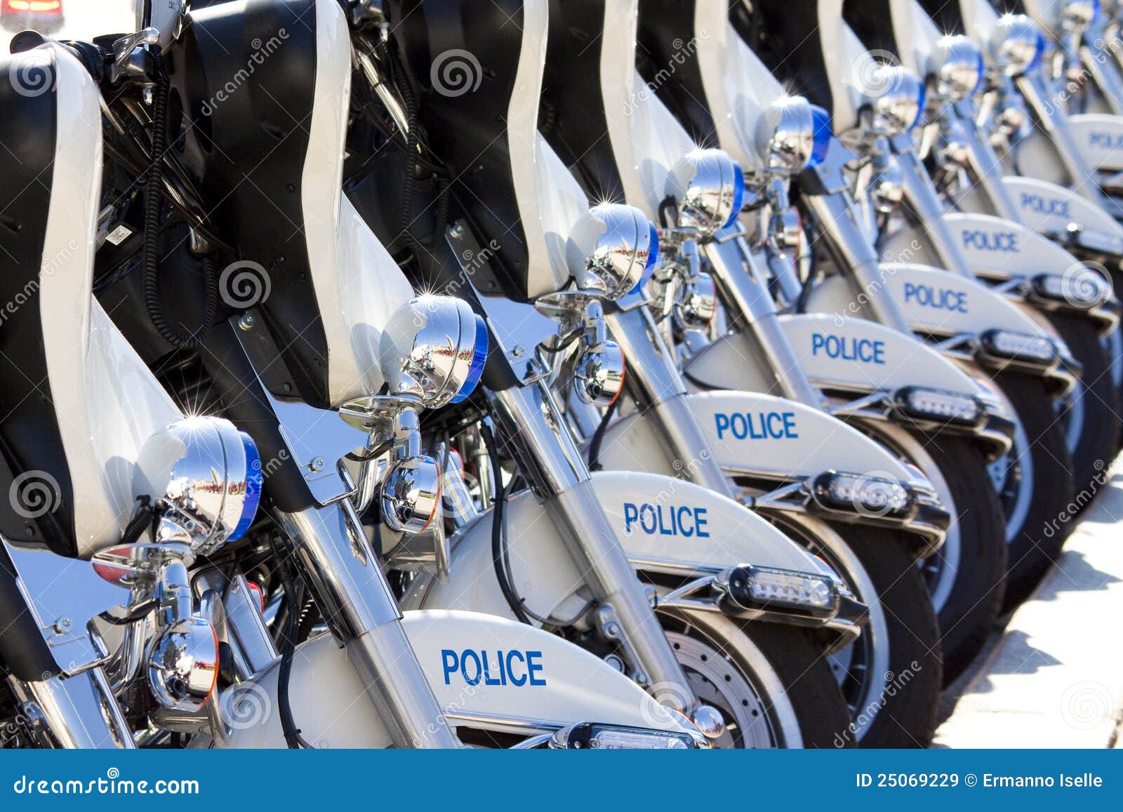 police motorbikes aligned
