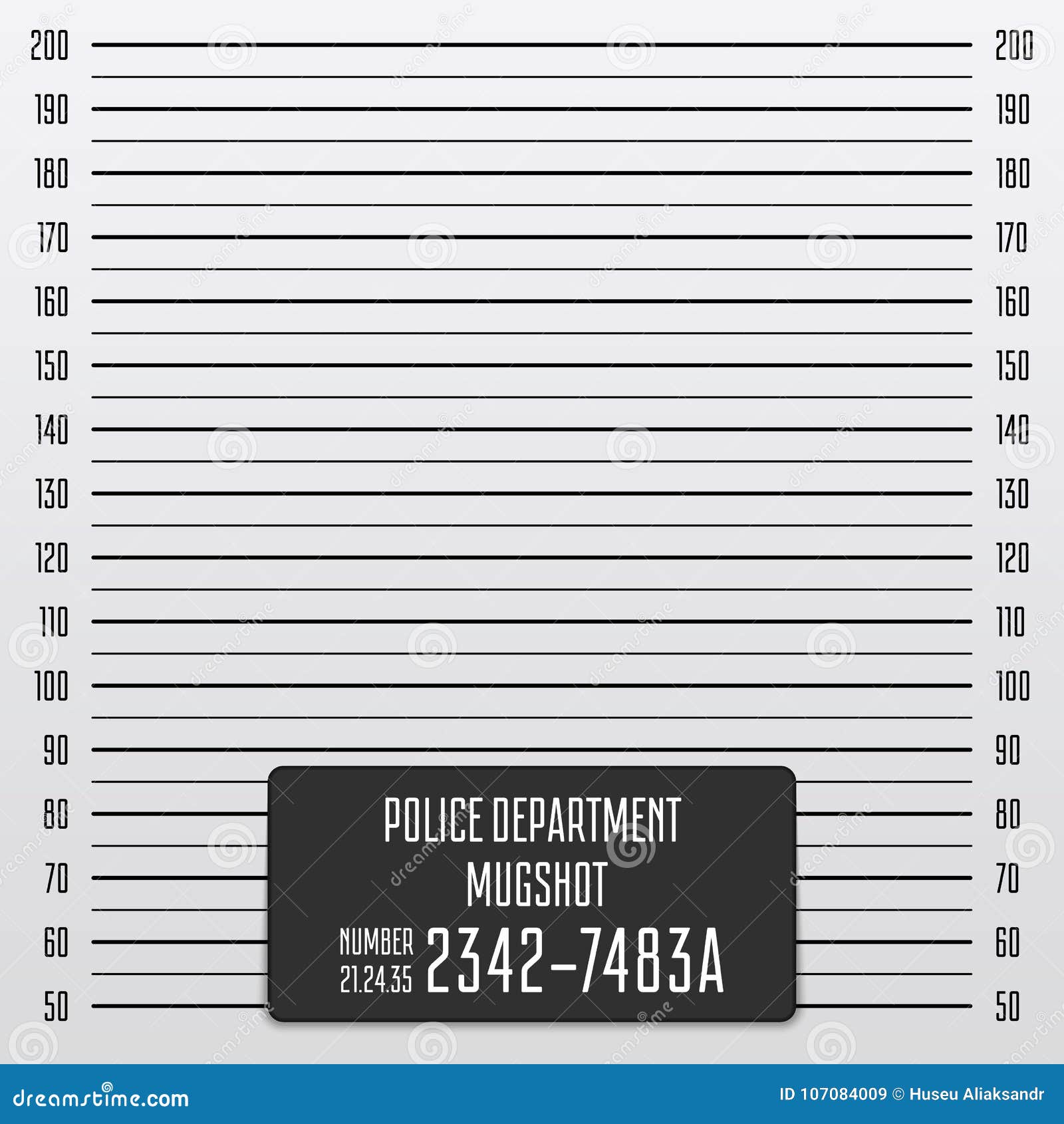 Mugshot Background. Police Lineup Wall With A Metric Units Scale Vector ...