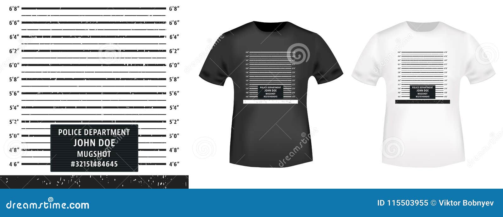 Download Police Mugshot Stamp And T Shirt Mockup Stock Vector ...