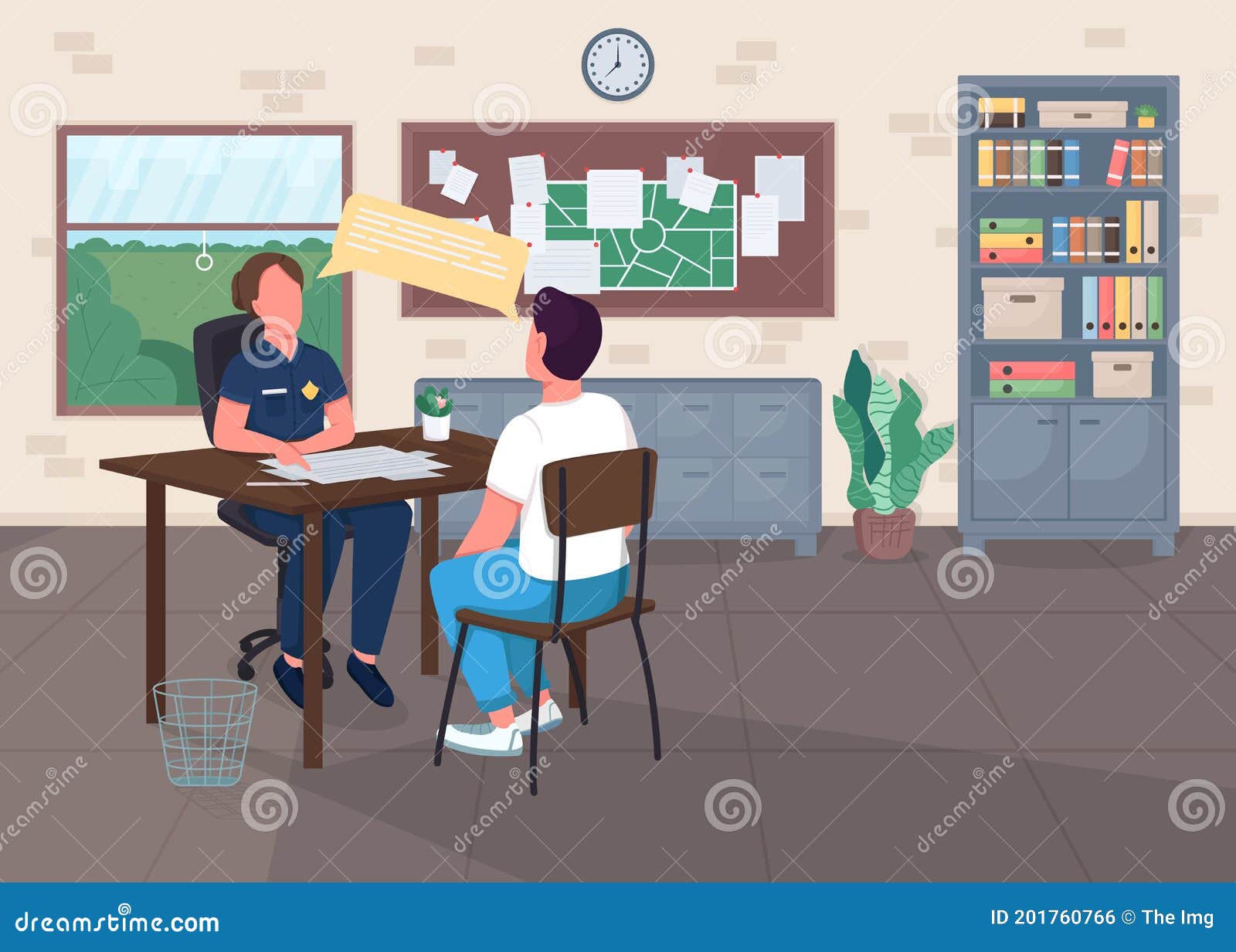 Police Office Flat Color Vector Illustration Stock Vector - Illustration of design, interior: 201760766 Police Office Flat Color Vector Illustration Stock Vector - Illustration of design, interior: 201760766