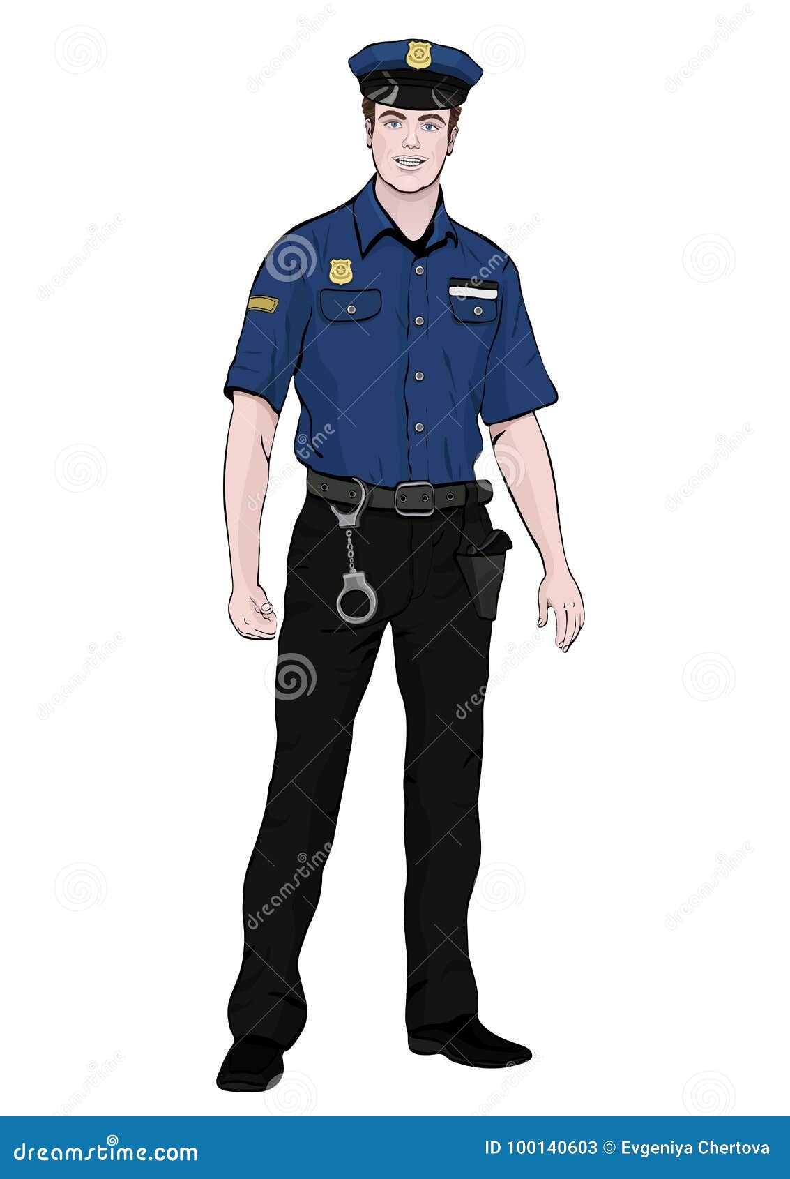 Police Officer Standing Front Side, Vector Cartoon Portrait Male Cop Full-length, Multicolor Painted Human in a Police Uniform Wit Stock Vector - Illustration of human, character: 100140603 Police Officer Standing Front Side, Vector Cartoon Portrait Male Cop Full-length, Multicolor Painted Human in a Police Uniform Wit Stock Vector - Illustration of human, character: 100140603