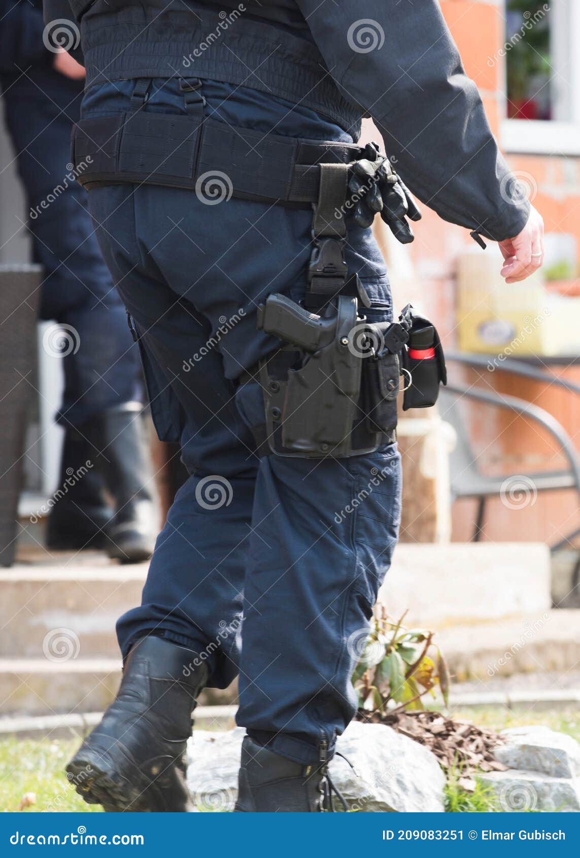 Police Officer with Service Weapon Stock Image - Image of special ...