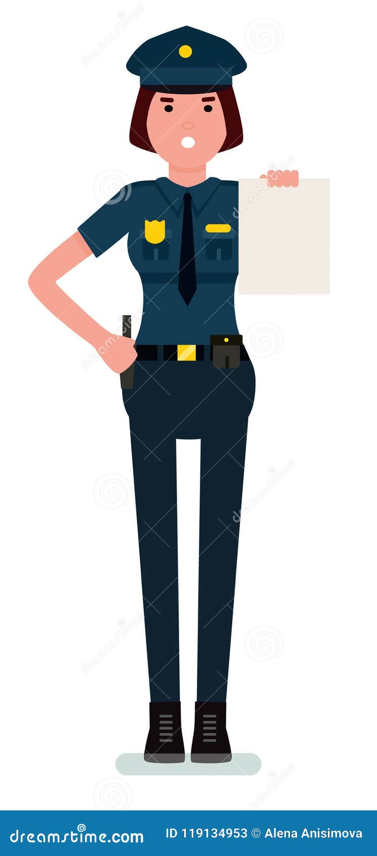 Police Officer Woman with List. Cartoon Flat Vector Character Illustration. Stock Vector - Illustration of list, policewoman: 119134953 Police Officer Woman with List. Cartoon Flat Vector Character Illustration. Stock Vector - Illustration of list, policewoman: 119134953