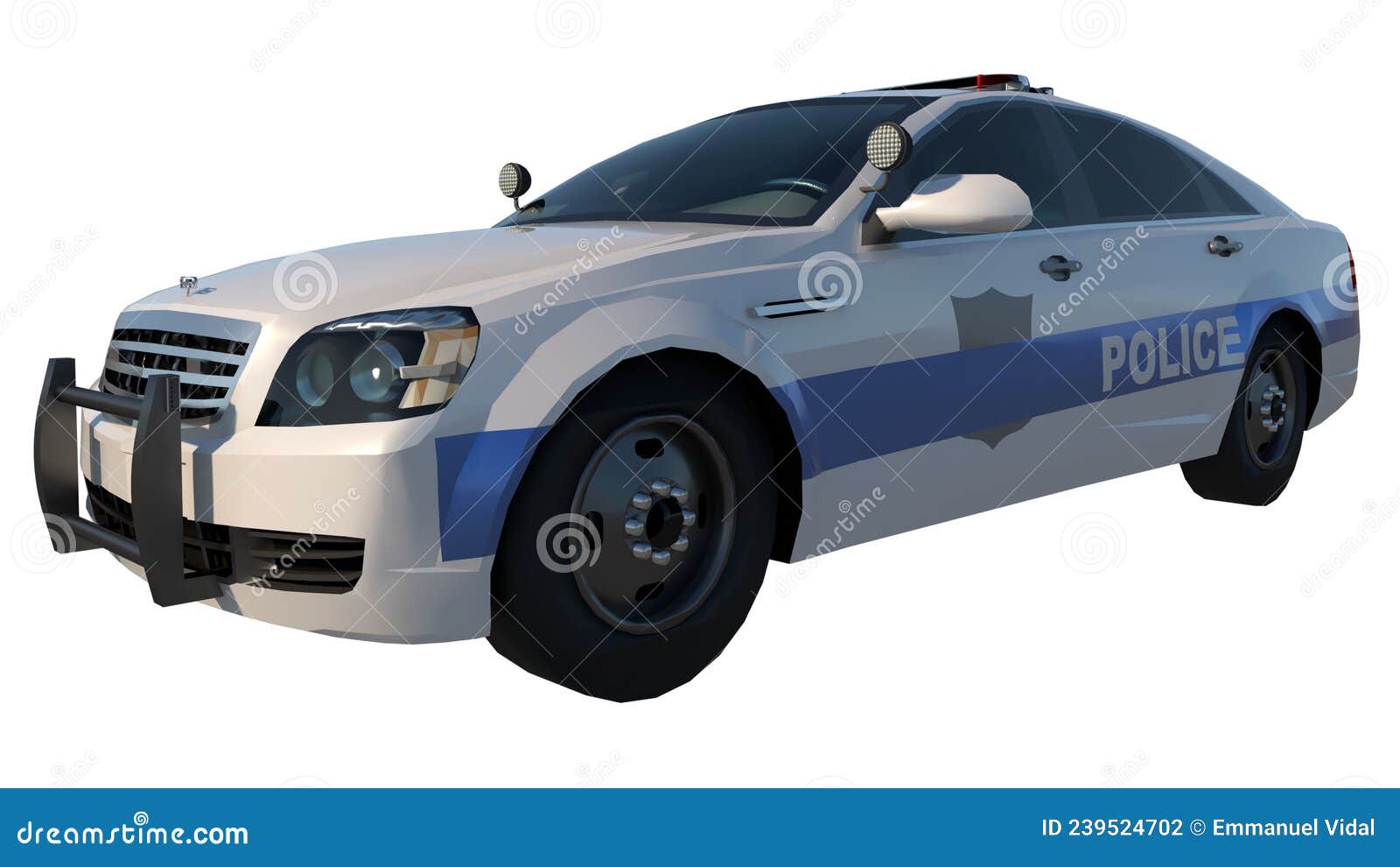 police patrol 1-front view white background alpha png 3d rendering ilustracion 3d