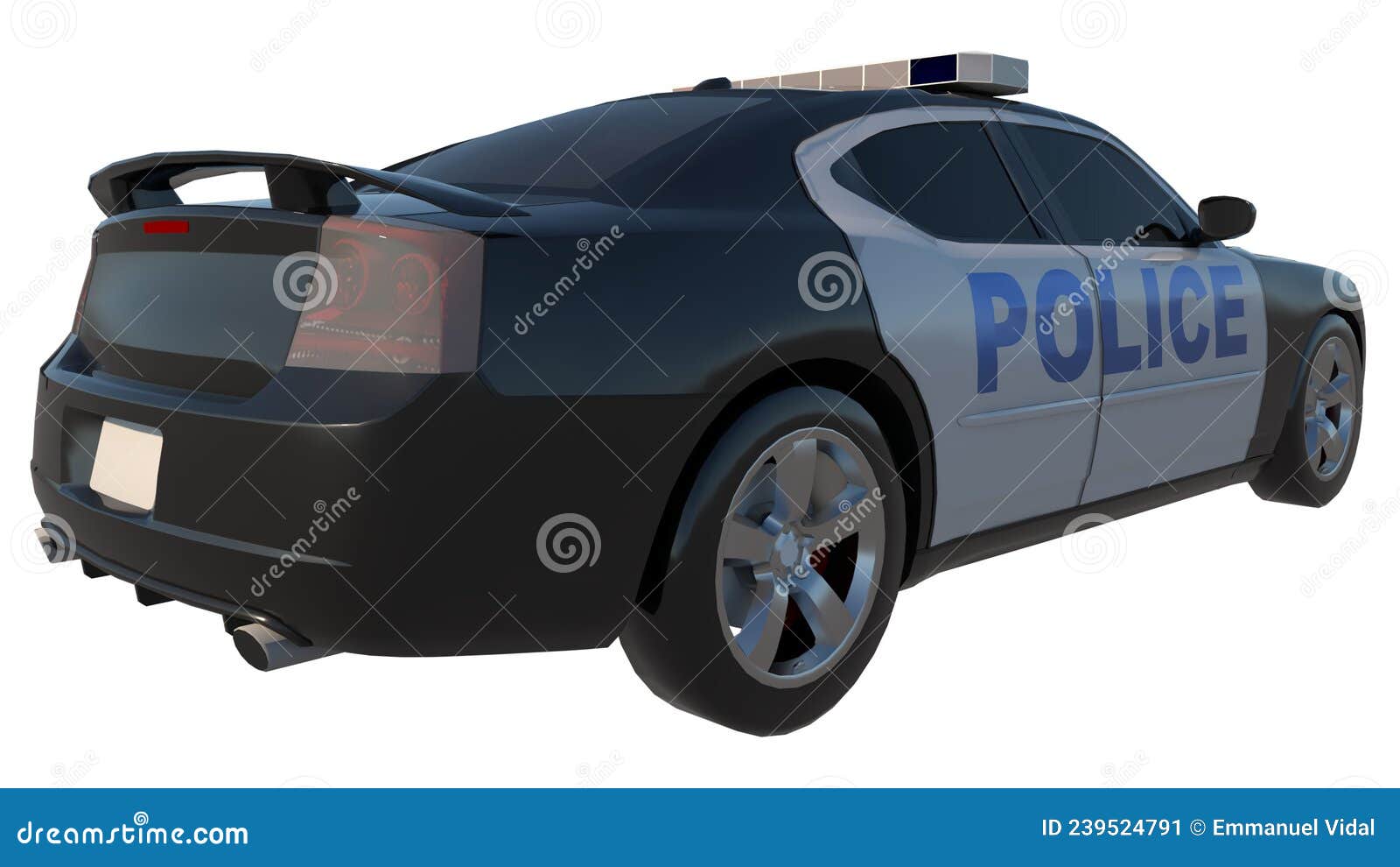 police patrol 2-perspective b view white background 3d rendering ilustracion 3d