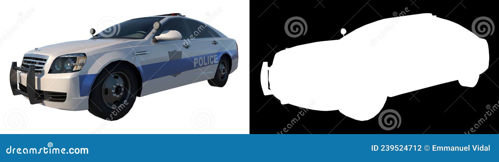 police patrol 1-perspective f view white background alpha png 3d rendering ilustracion 3d
