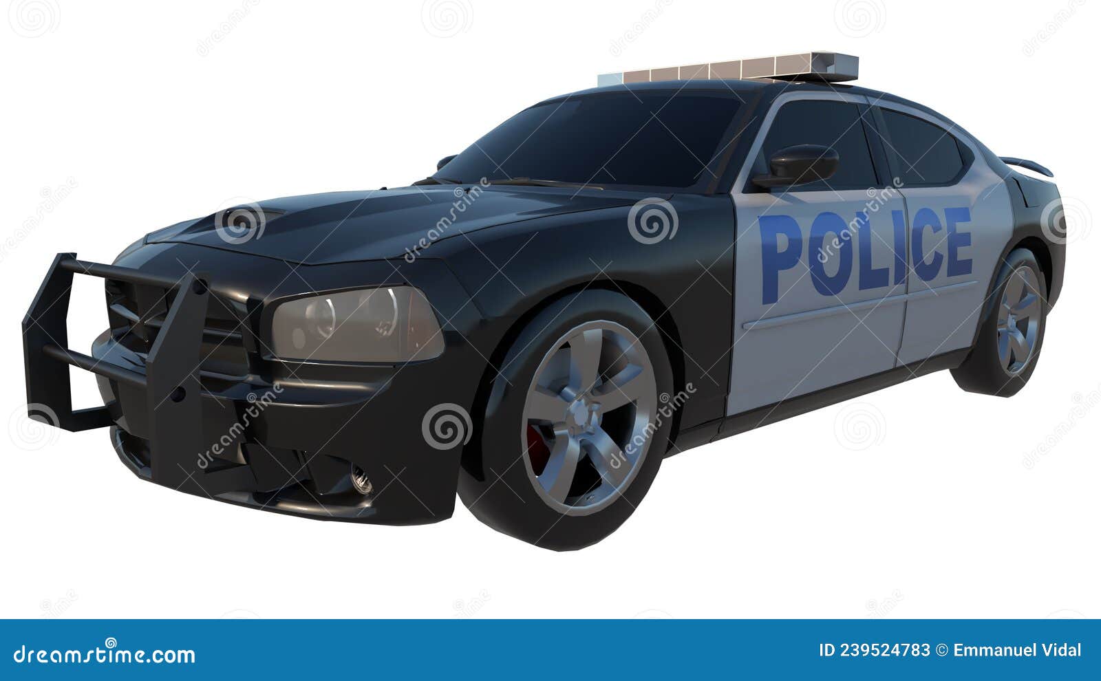 police patrol 2-perspective f view white background 3d rendering ilustracion 3d