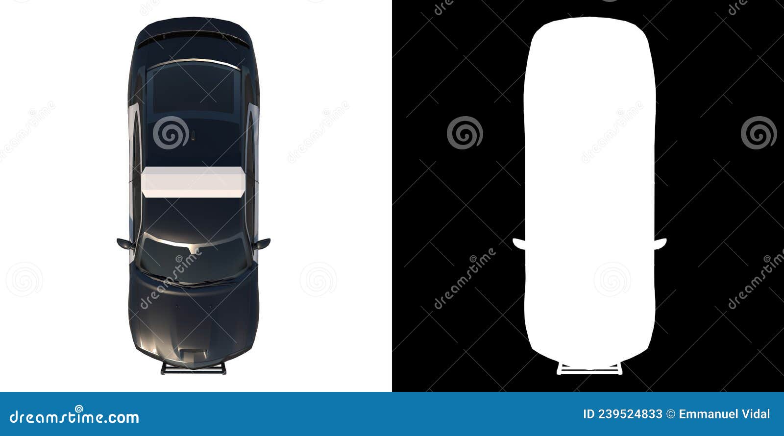 police patrol 2-top view white background alpha png 3d rendering ilustracion 3d