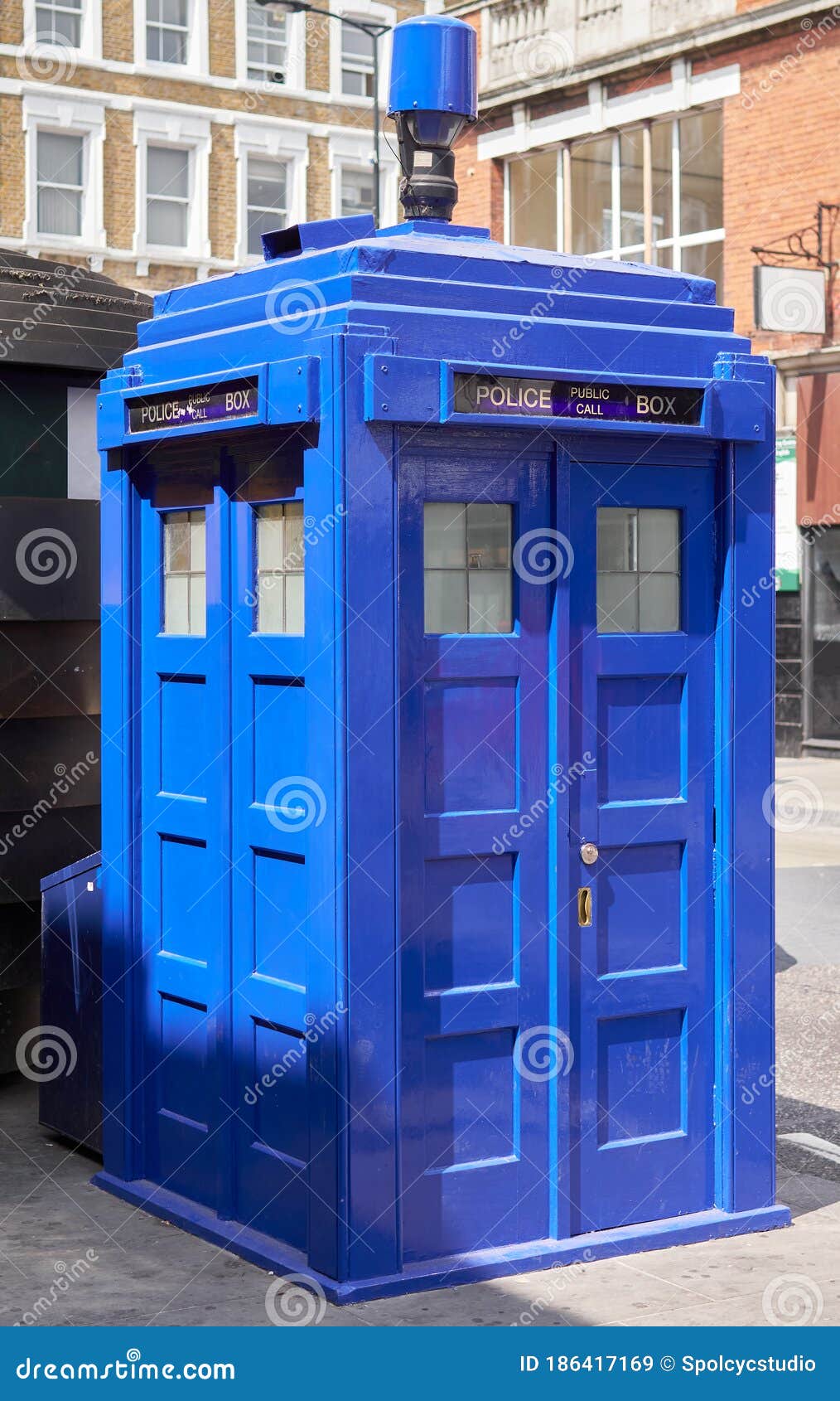 Police Public Call Box Outside Earl`s Court Tube Station in London ...