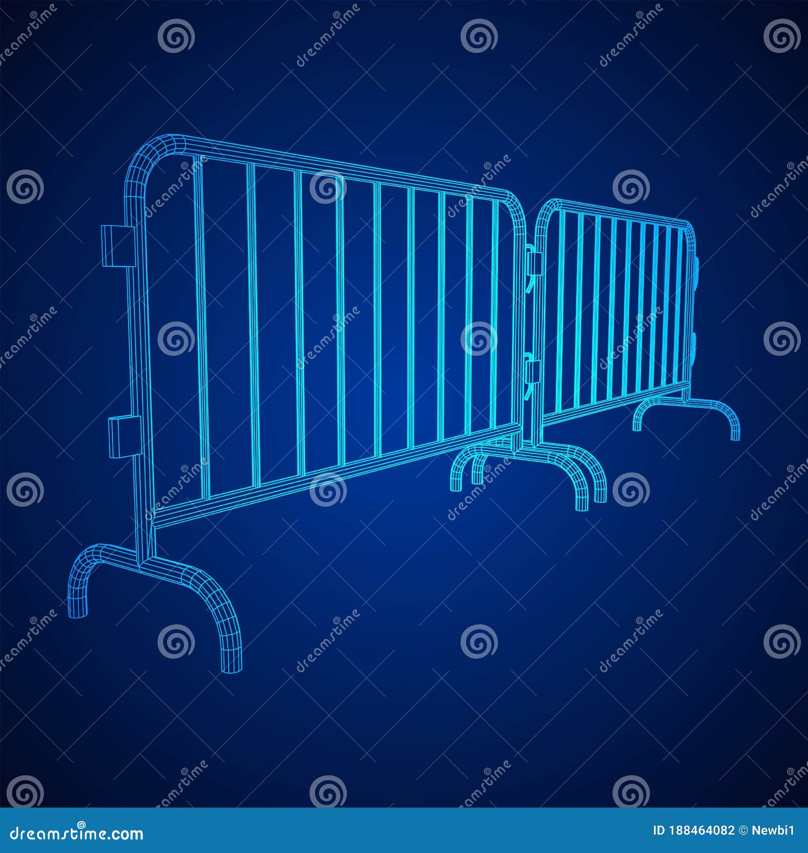 Police Riot Fence. Vector Illustration. Stock Vector Illustration of