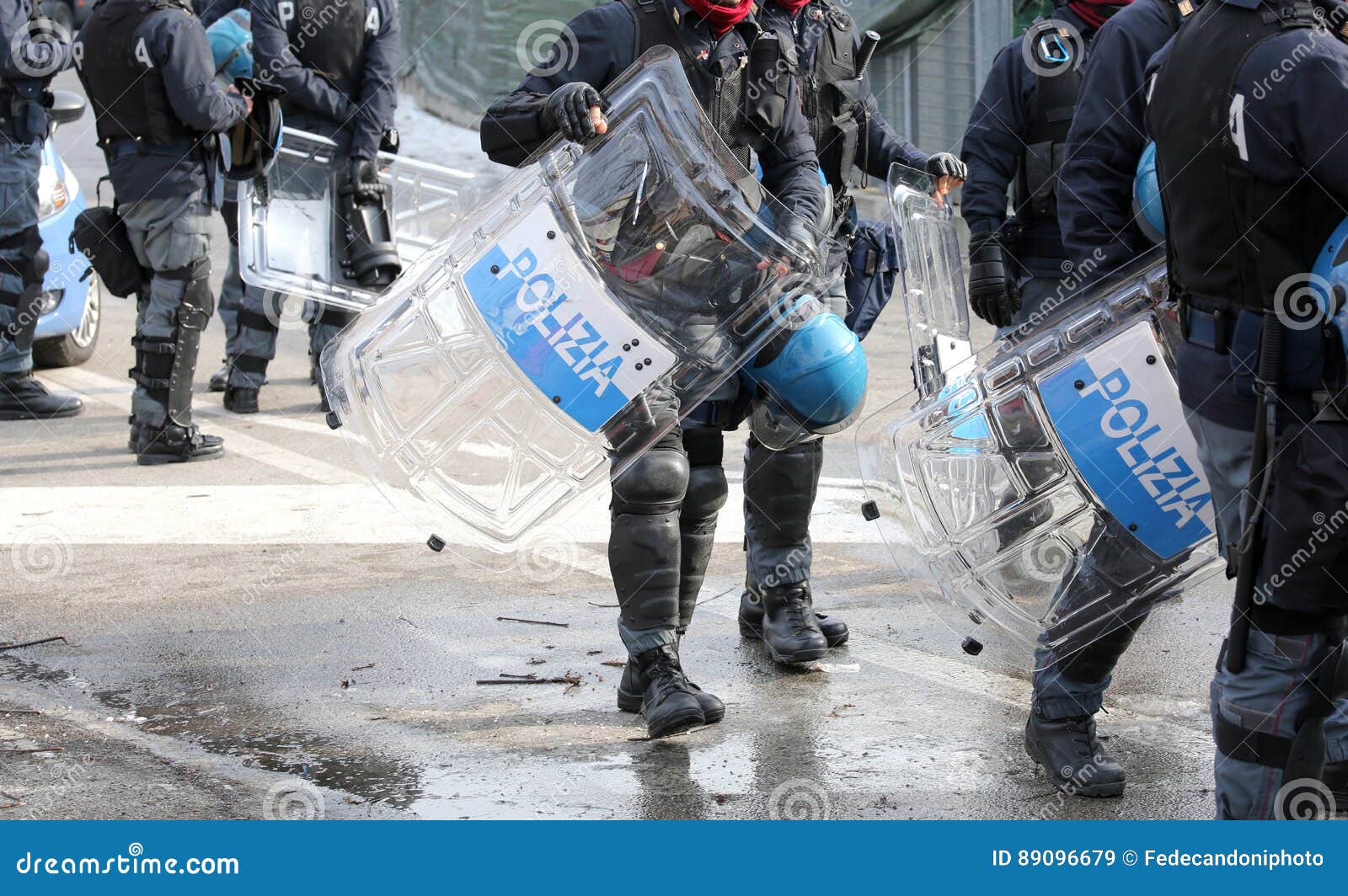 Police with Shields and Riot Gear during the Sporting Event Stock Image ...