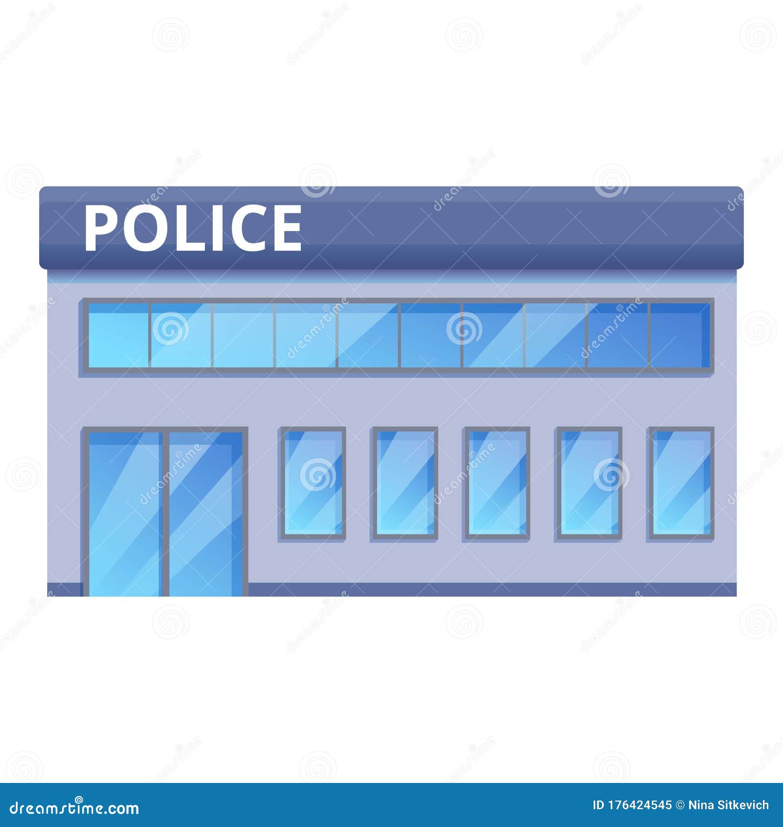 Police Station Building Icon, Cartoon Style Stock Vector - Illustration of  crime, drawing: 176424545