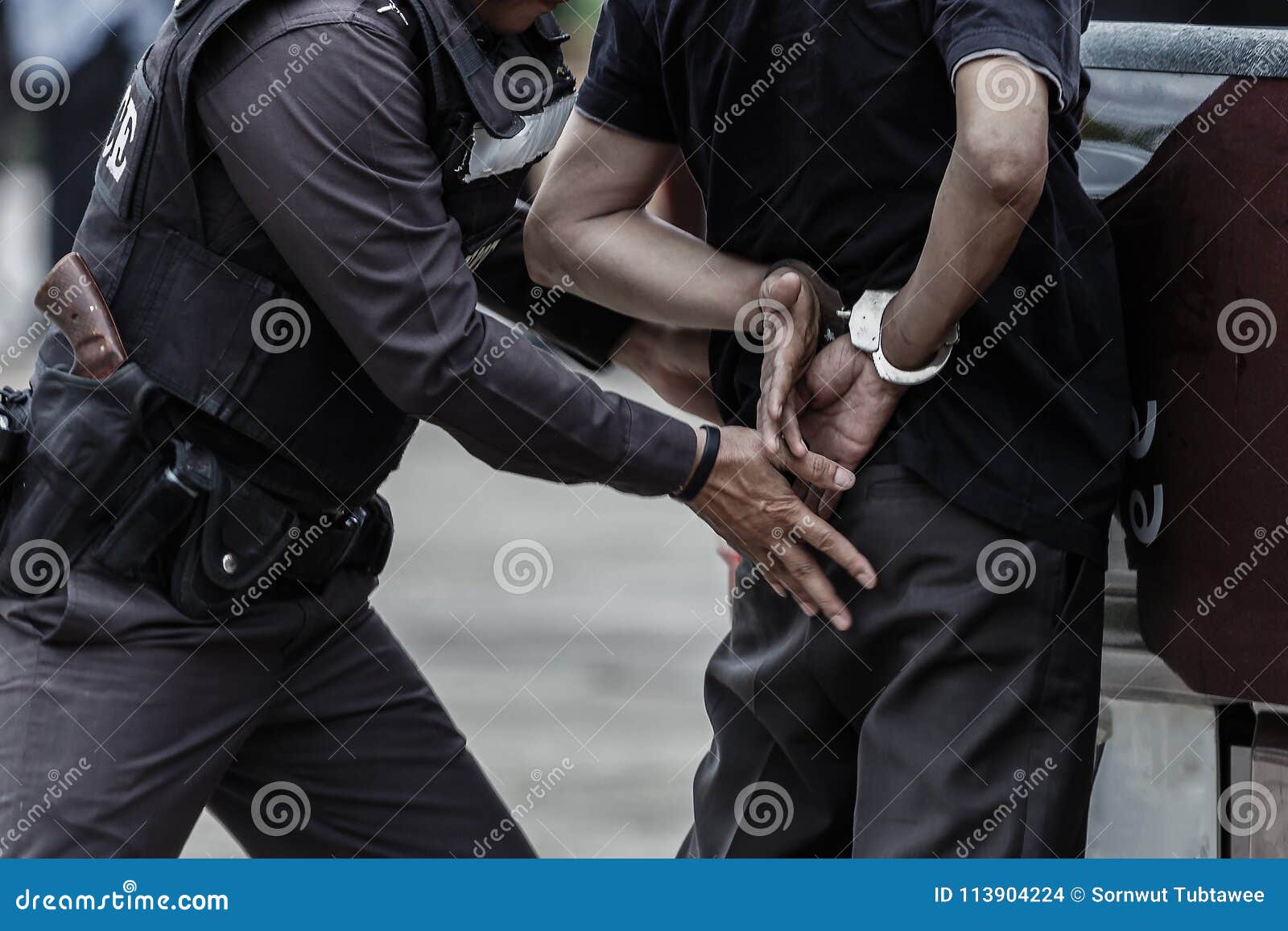 Police Steel Handcuffs,Police Arrested,Professional Police Officer Has ...