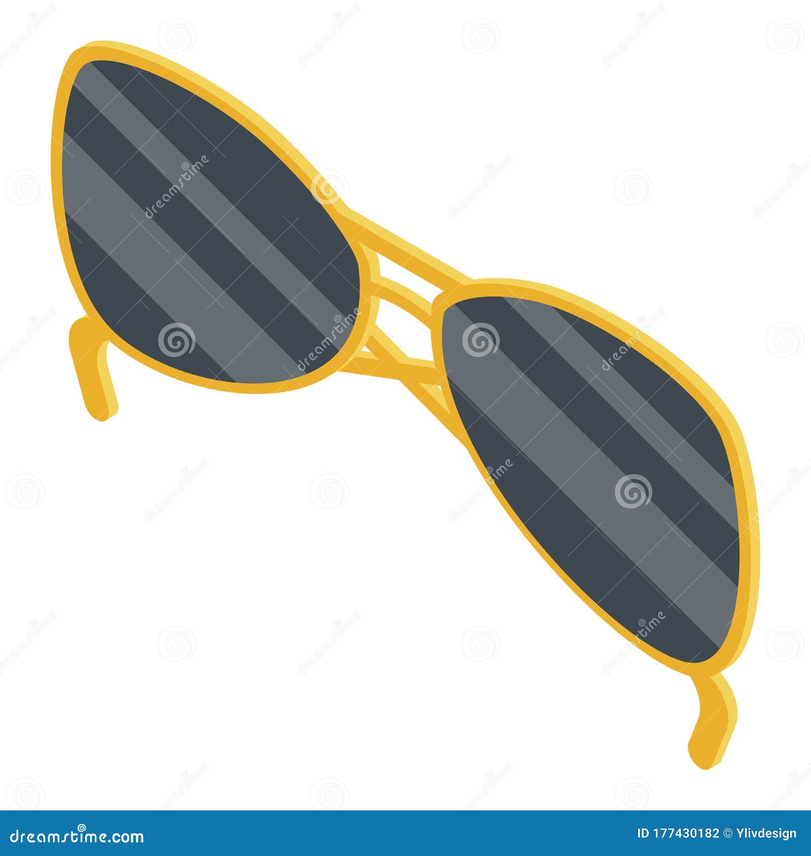 Police Sunglasses Icon, Isometric Style Stock Vector Illustration of