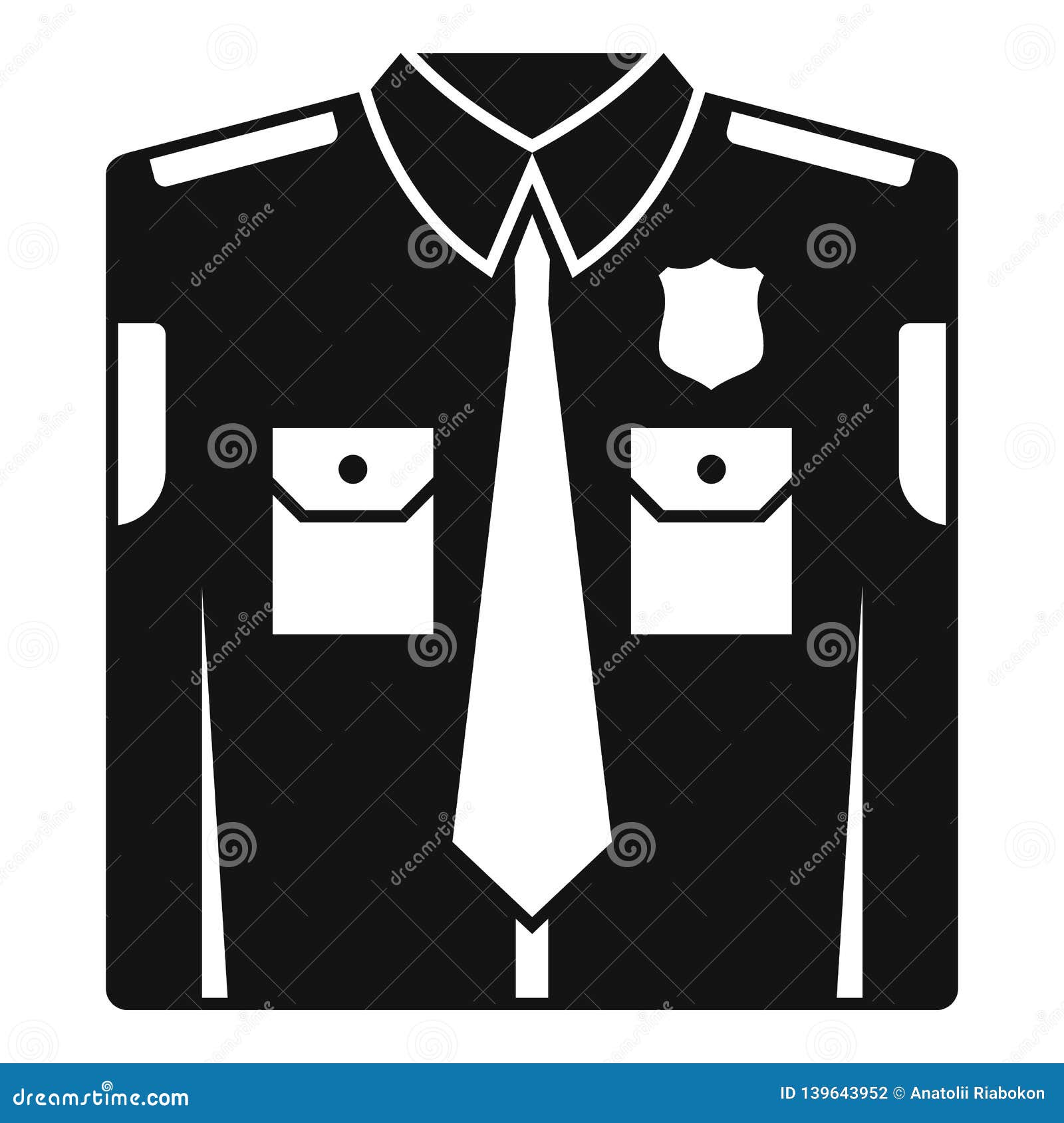 Police Uniform Icon, Simple Style Stock Vector - Illustration of girl ...