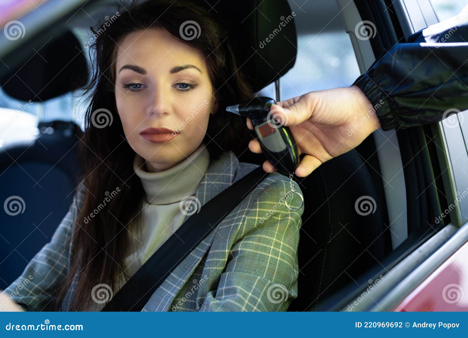 Policeman Doing Driver Alcohol Test Stock Photo Image of driver, adult 220969692