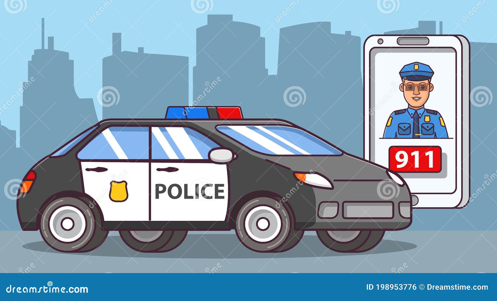 Policeman Officer Cartoon Character. Police Car Side View. Patrol Vehicle of Emergency Services Beacon. Stock Vector - Illustration of service, crime: 198953776 Policeman Officer Cartoon Character. Police Car Side View. Patrol Vehicle of Emergency Services Beacon. Stock Vector - Illustration of service, crime: 198953776