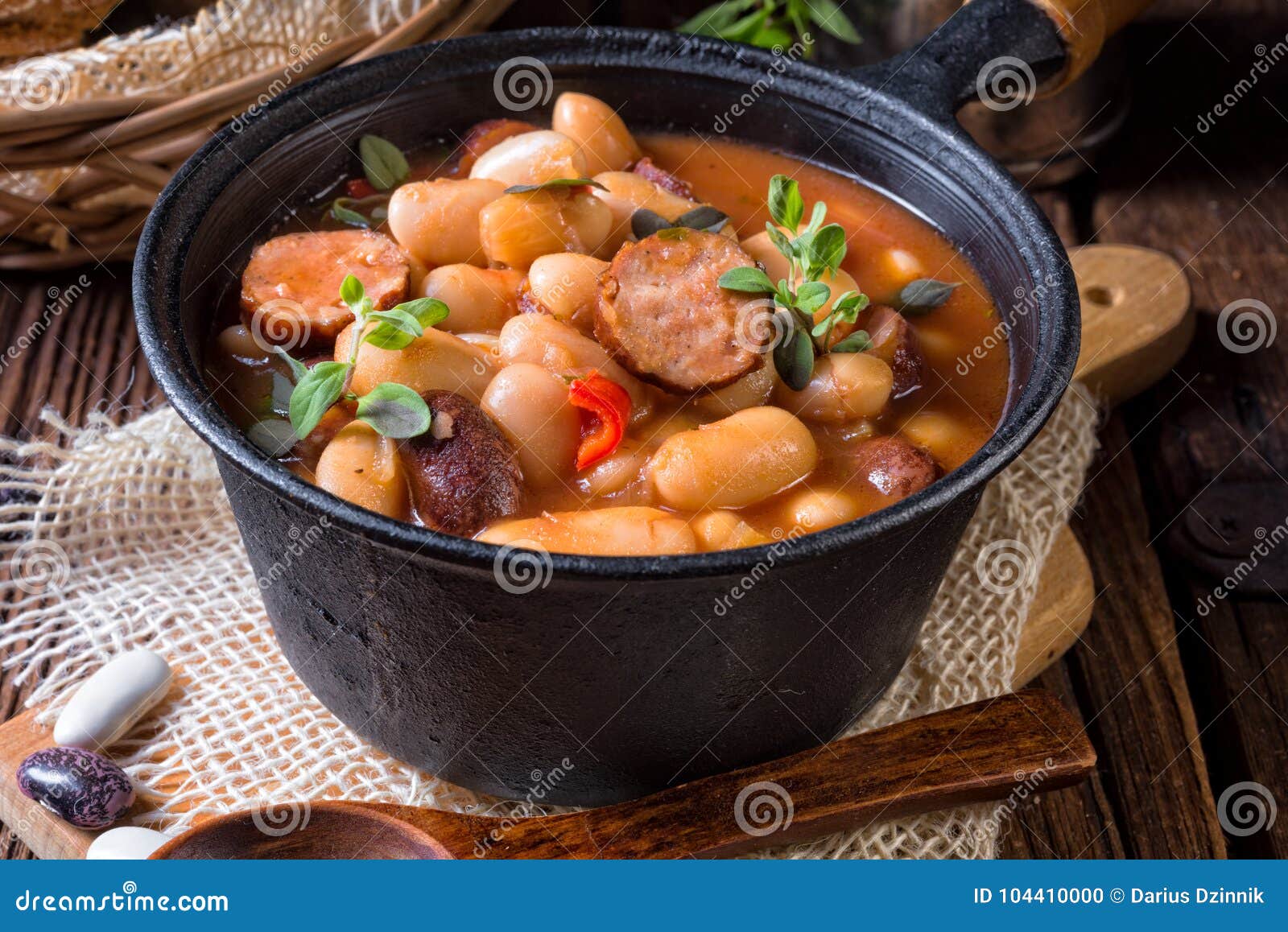 Polish Baked Beans with Sausage Stock Photo Image of cuisine, meal