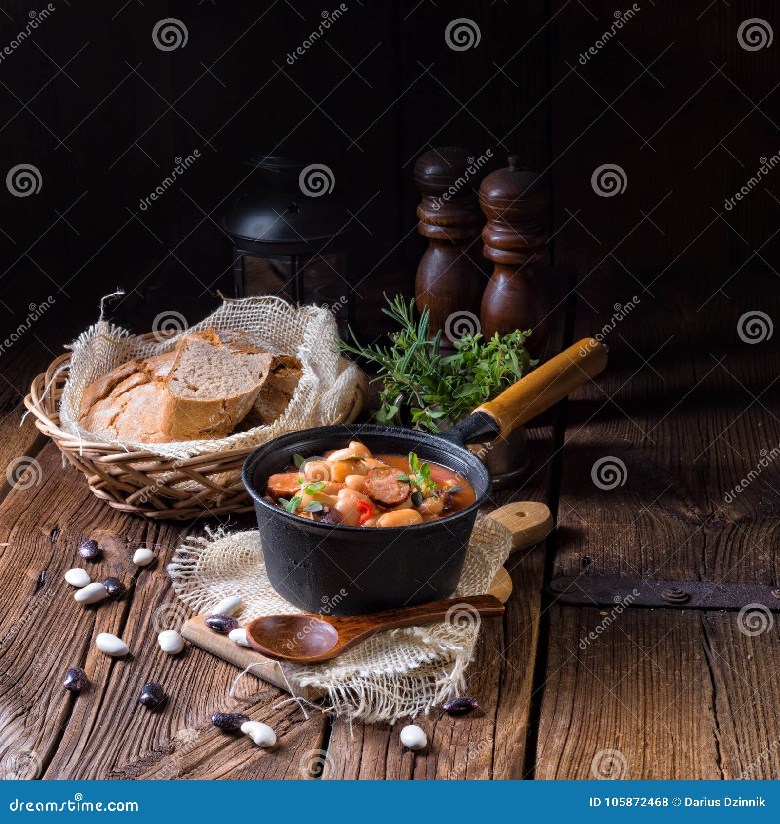 Polish Baked Beans with Sausage Stock Photo Image of fasolka, beans