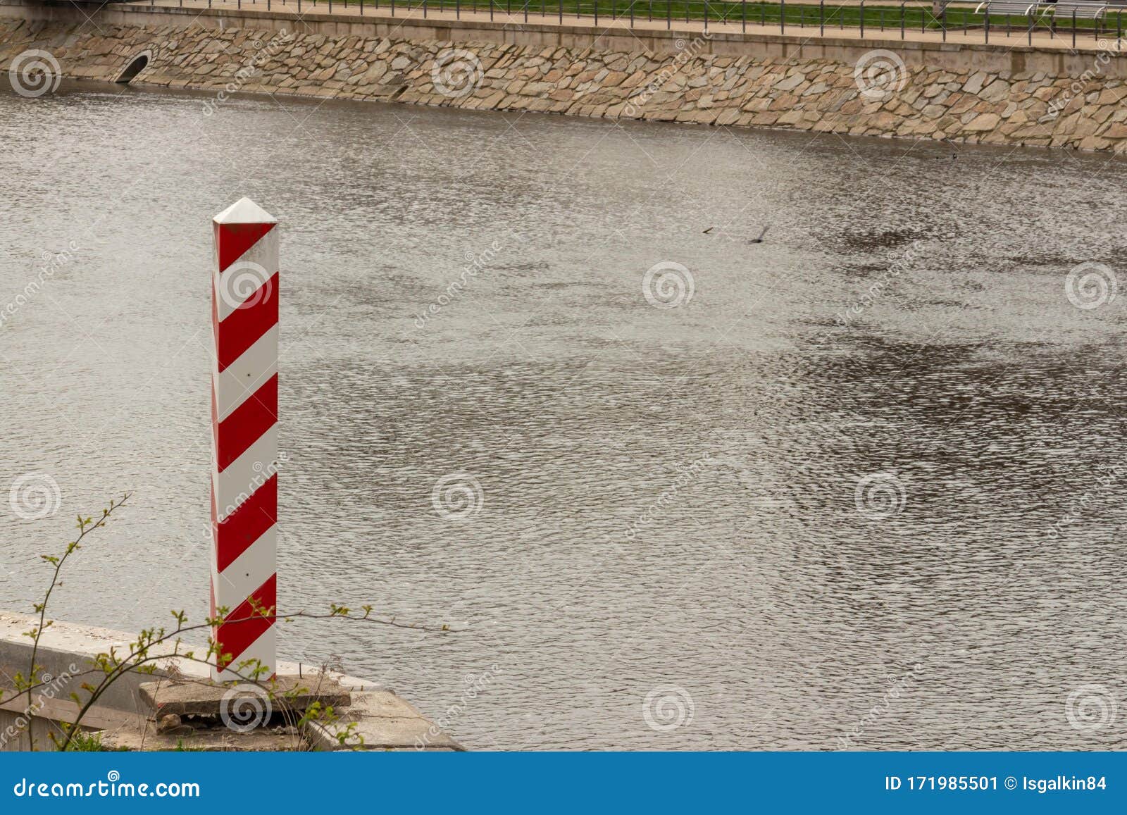polish border pillar near the lusatian neisse river