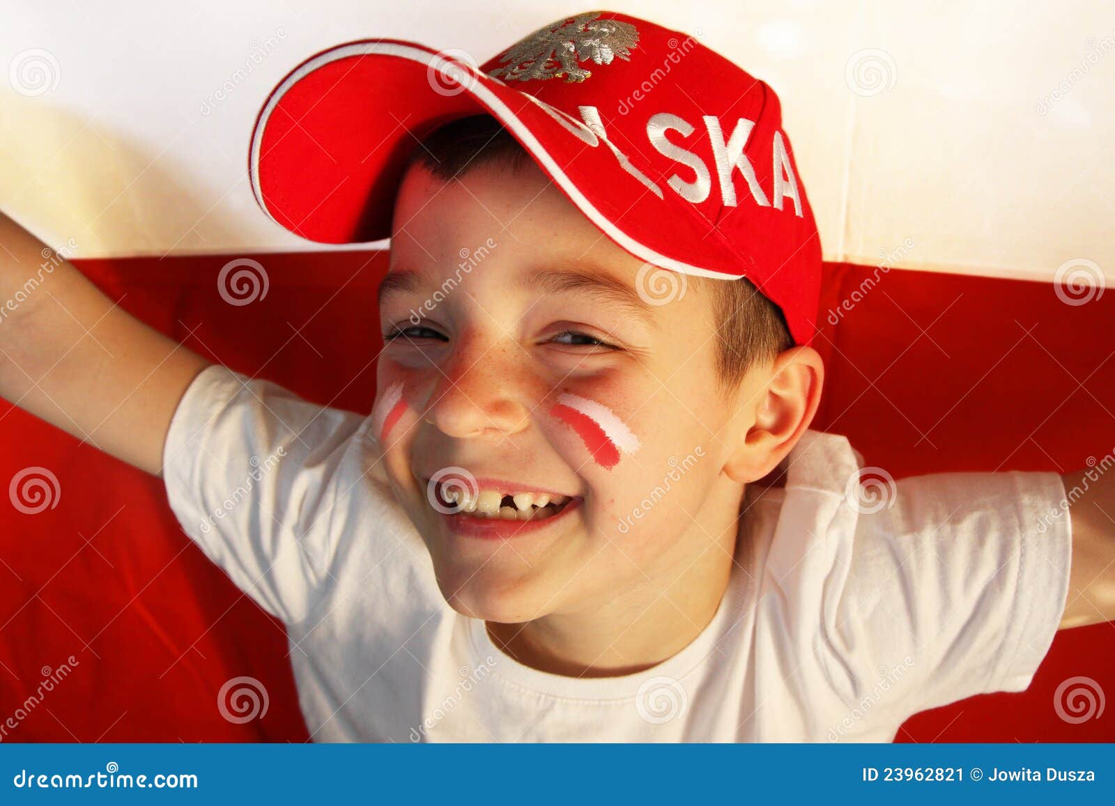 Polish Boy Sports Fan Stock Image Image 23962821