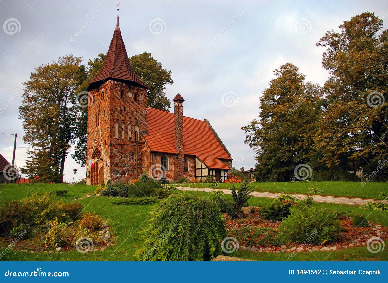 Polish church stock photo. Image of church, vintage, steep 1494562