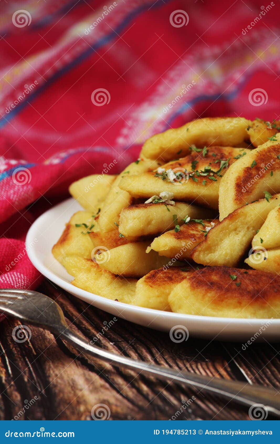 Polish Dish Kopytka Served at the Table Stock Image Image of polish