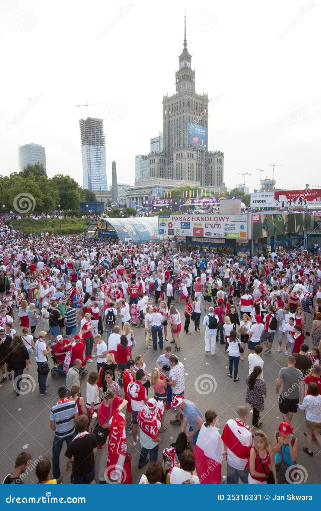 Polish Fans at Warsaw Streets Editorial Photo Image of game