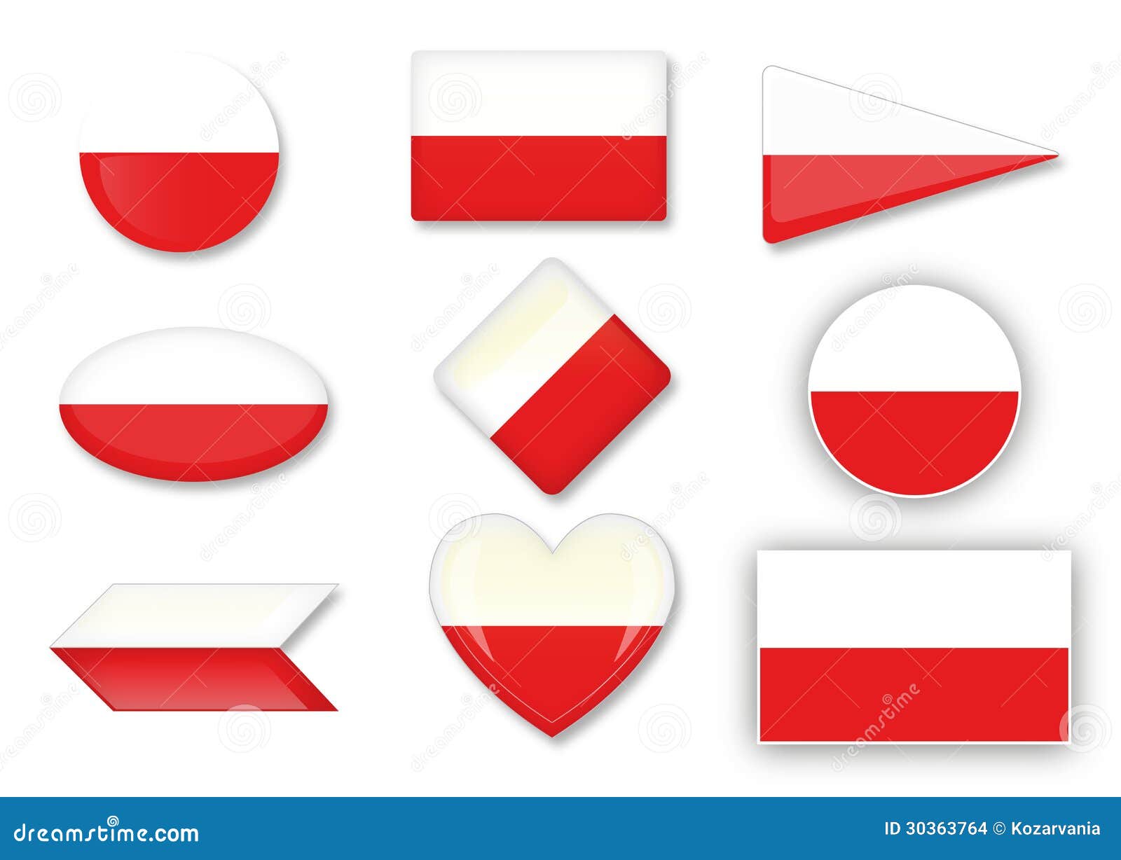 Polish flag set stock vector. Illustration of polka, patriotic 30363764