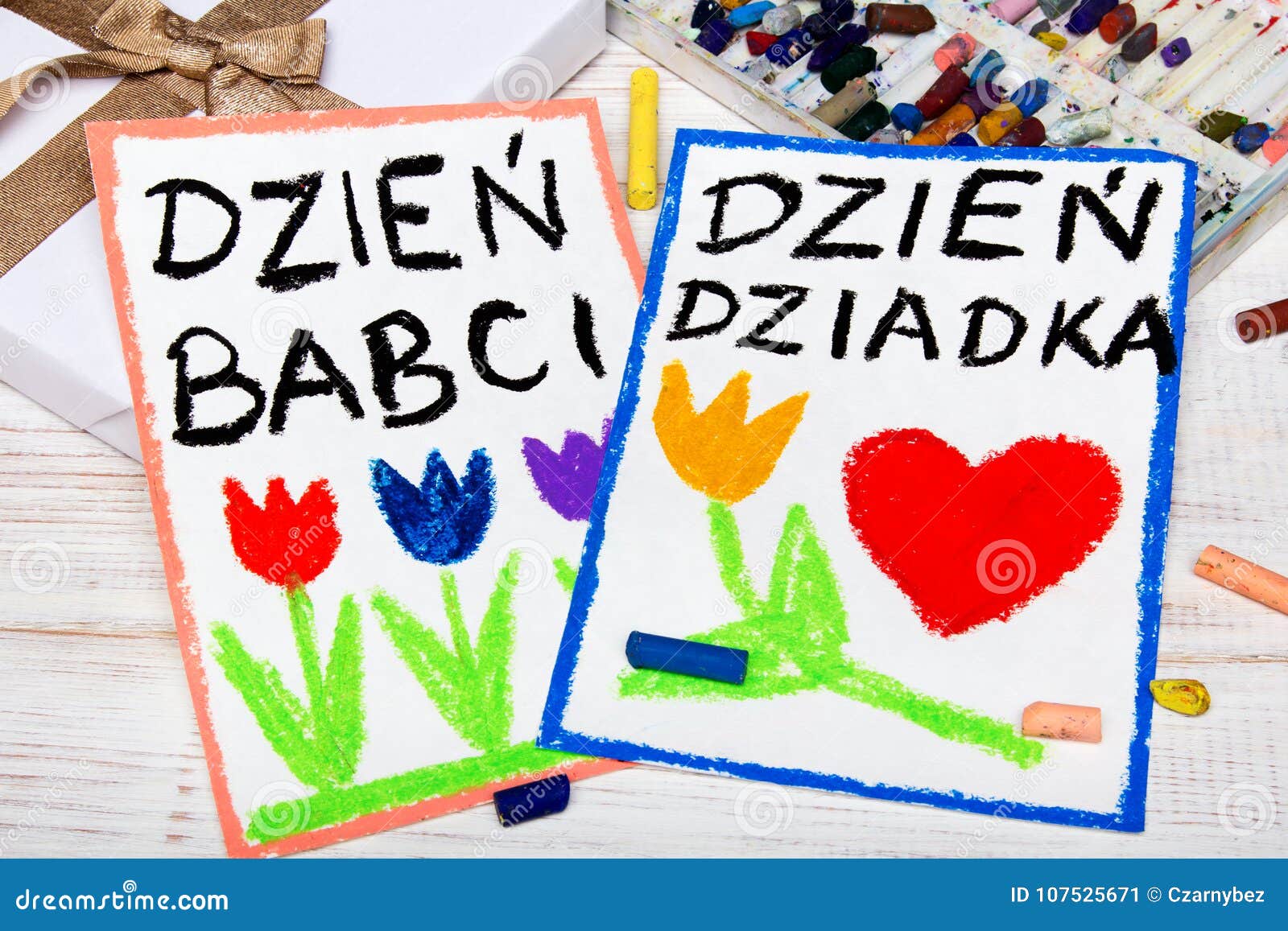 Download Polish Grandfather`s Day And Grandmother` Day Card. Stock ...