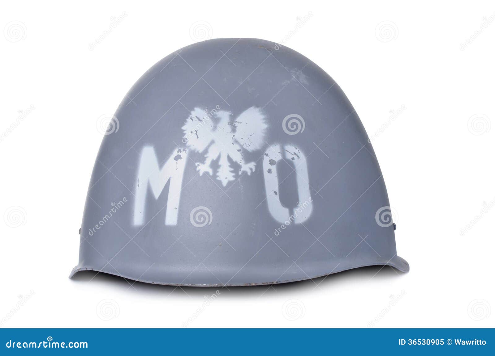 polish mo (citizens militia) helmet  on white