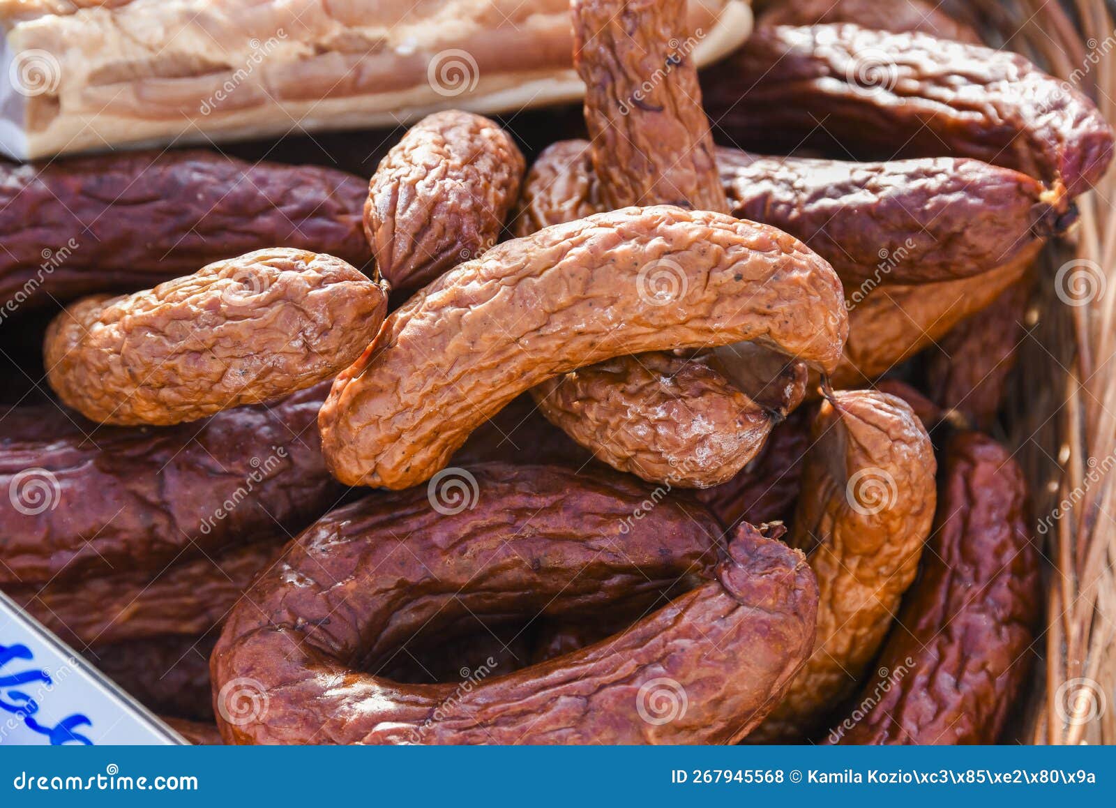 Polish Traditional Sausage at the Market Stock Photo Image of europe