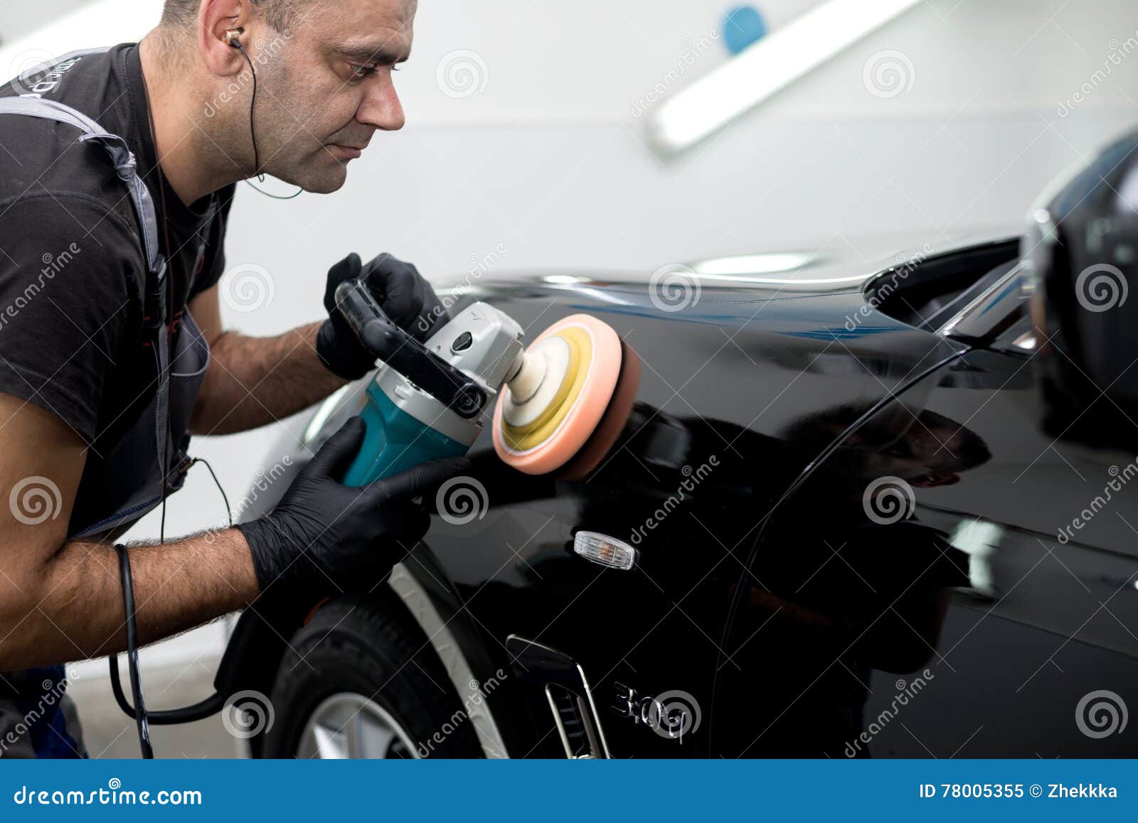 Polished black car stock image. Image of polisher, employment 78005355