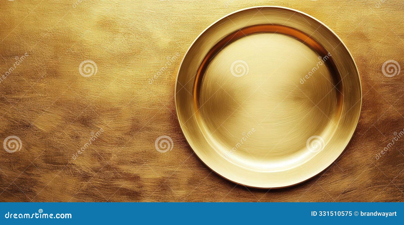 elegant golden plate on a textured gold surface