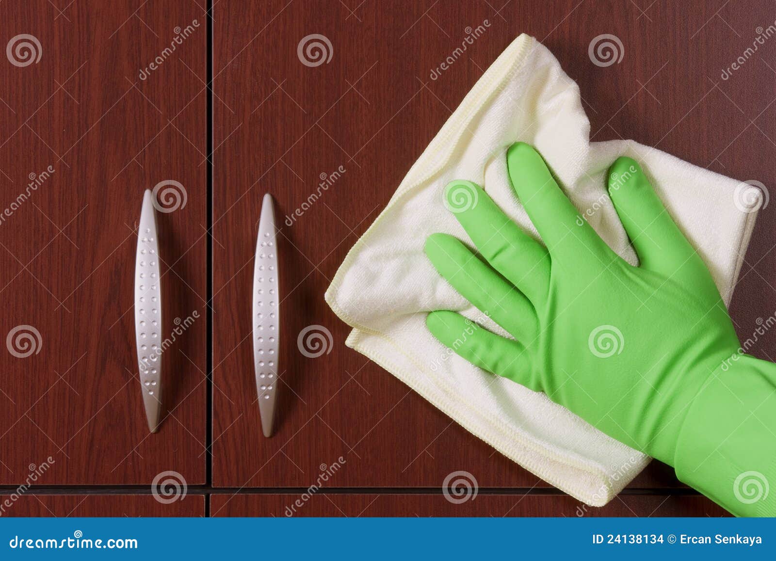 Polishing hand with glove stock photo. Image of housework 24138134