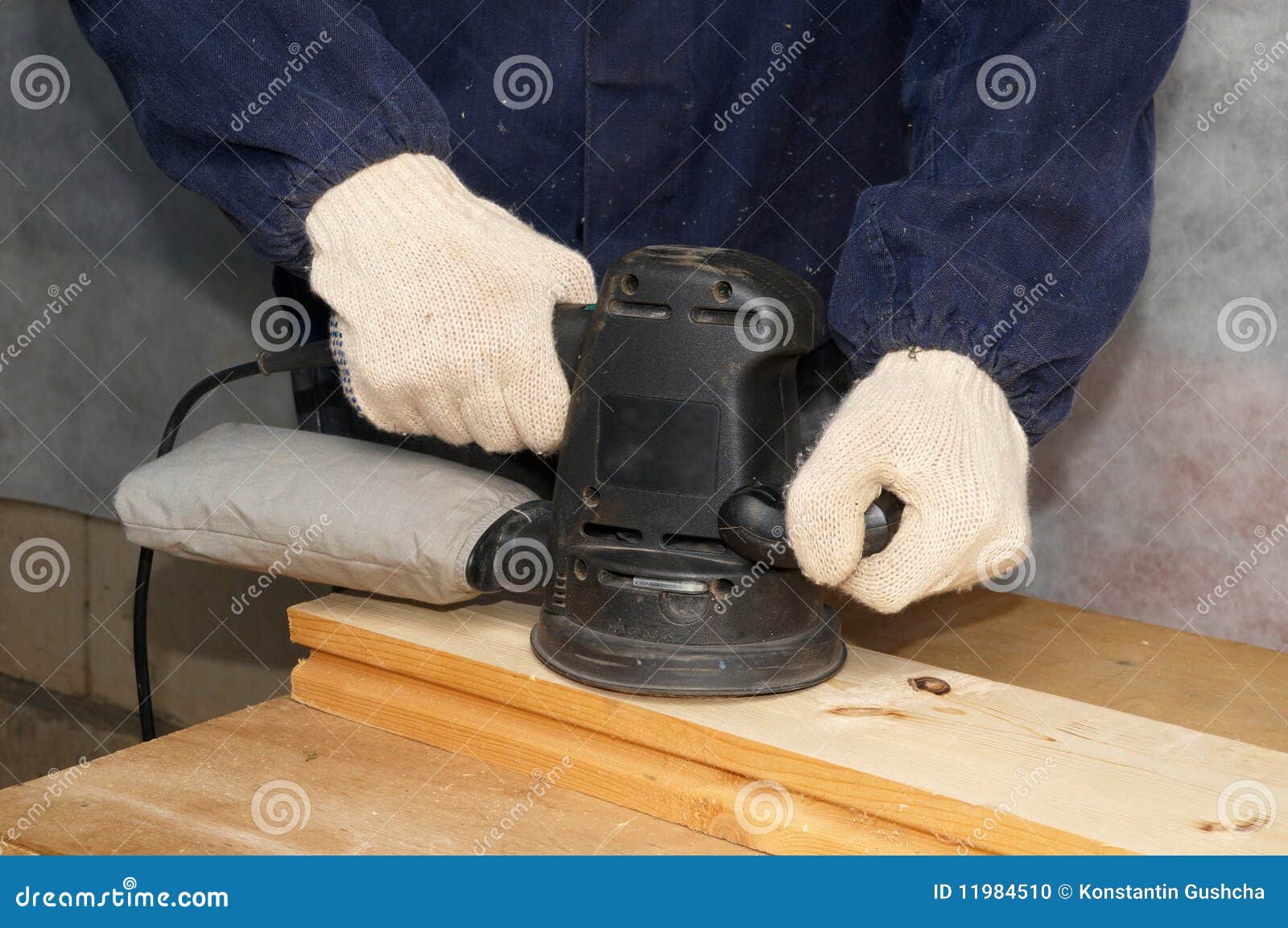 Polishing the wood stock photo. Image of power, equipment 11984510